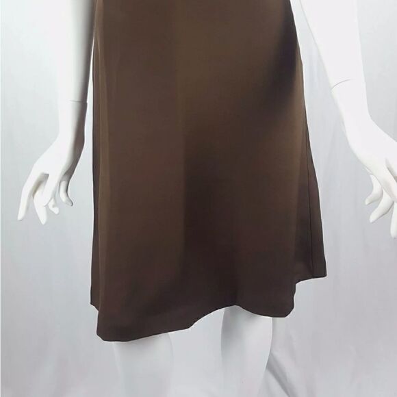J. Crew Size 4 Brown Silk Tricotine Robin Short Dress Formal Crisscross Straps - Picture 5 of 10